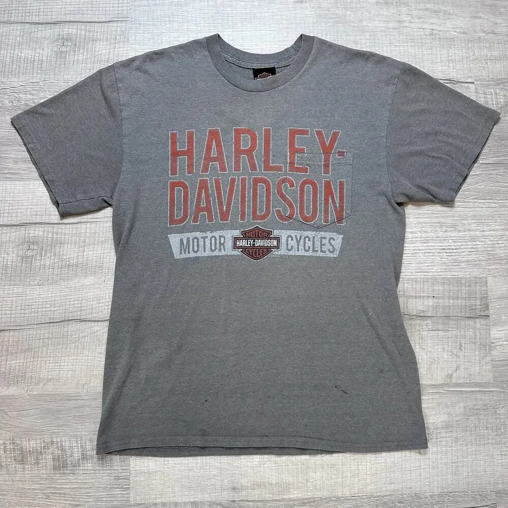 Lot of 4 Harley Davidson Short Sleeve T-Shirts Bundle Men's Size Large Dbl Sided
